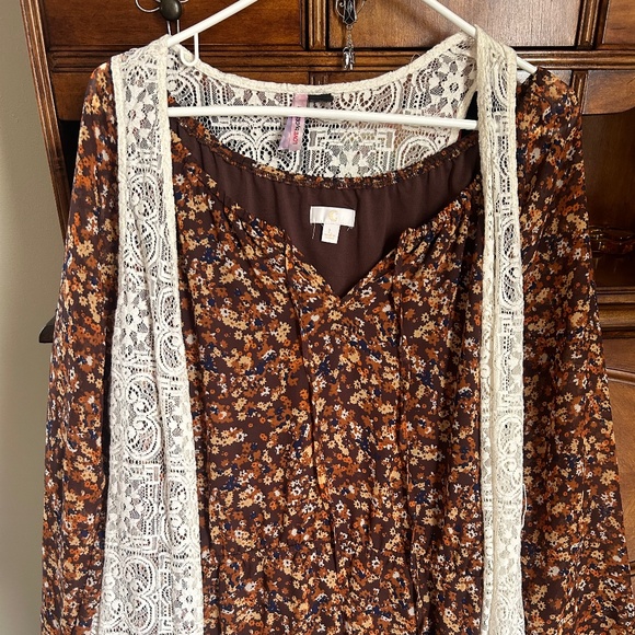 Dress with Lace Coverup - Picture 1 of 4